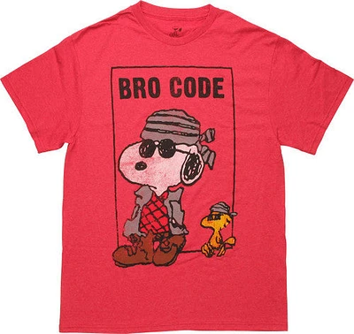 Peanuts Bro Code Frame Red T-Shirt