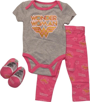 Wonder Woman Name Slippers Pants Snap Suit Set