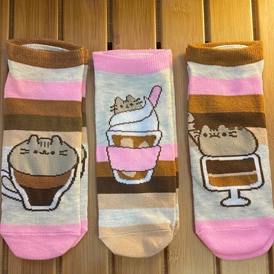 Pusheen Coffee 3 Pack Ankle Socks Set Pusheen the Cat