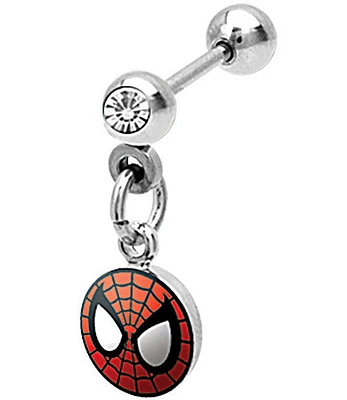 Spiderman Clear Gem Cartilage Earring in Red