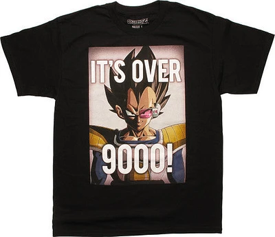 Dragon Ball Z Vegeta Over 9000 Framed T-Shirt