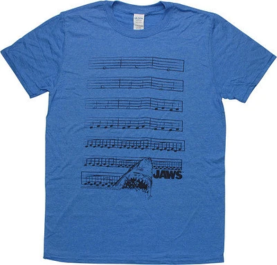 Jaws Movie Music Score Heathered Royal T-Shirt