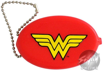 Wonder Woman Logo Rubber Coin Purse in Red