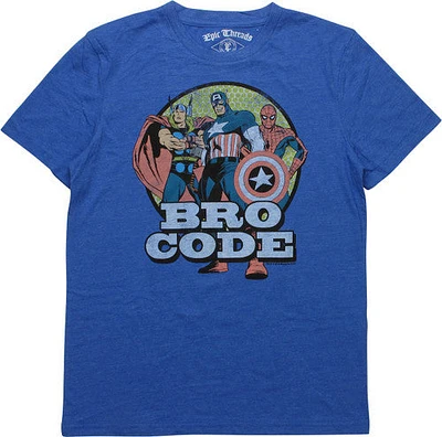 Avengers Trio Bro Code Distressed Youth T-Shirt