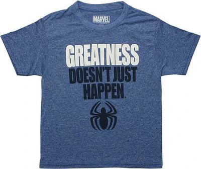 Spiderman Greatness Just Happen Logo Youth T-Shirt