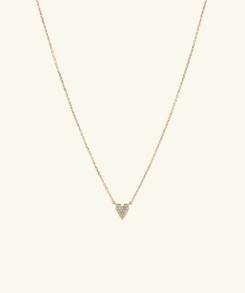 Mini Heart PavÃ© Diamond Necklace