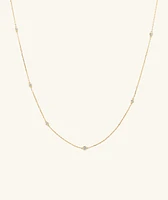 Multi Station Round Diamond Necklace