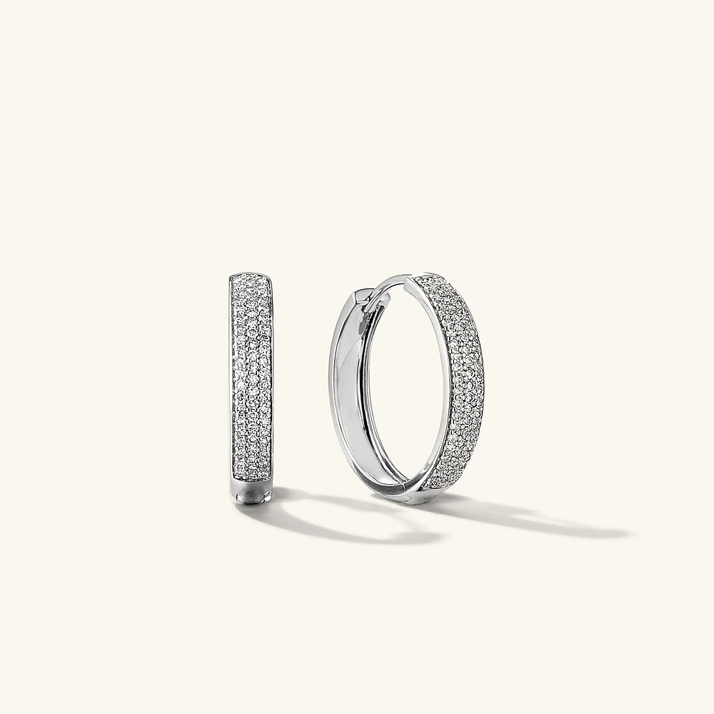 Bold PavÃ© Diamond Hoops