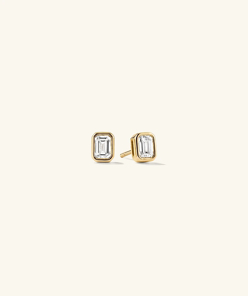 Lab Grown Diamond Emerald Cut Studs