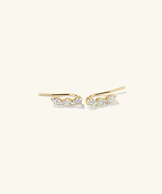 Lab Grown Diamond Pear Climber Studs