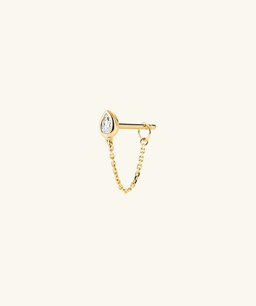 Lab Grown Diamond Pear Chain Stud