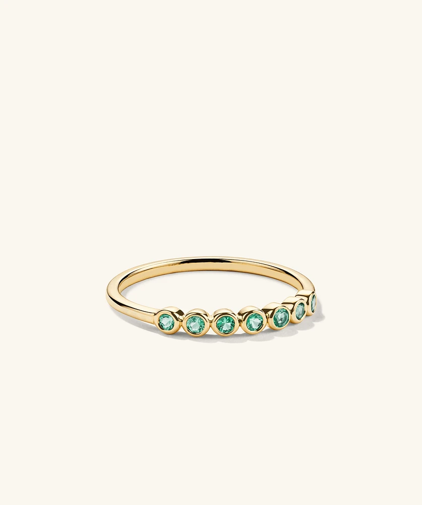 Bezel Emerald Half Eternity Band