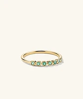 Bezel Emerald Half Eternity Band