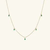 Baguette Gemstone Station Necklace