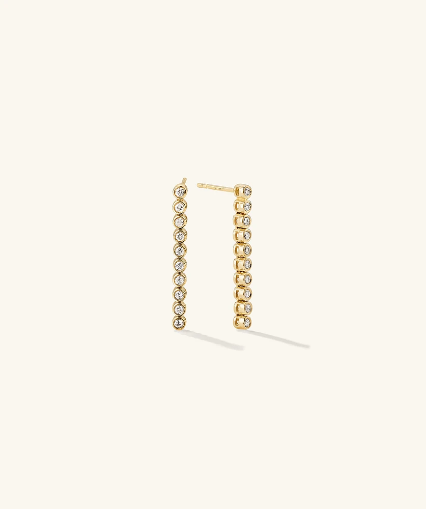 Bezel Lab Grown Diamond Tennis Earrings