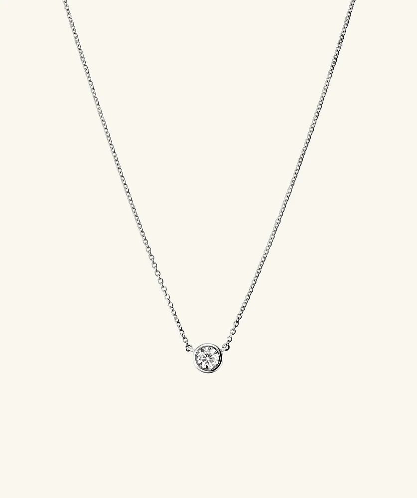 Bezel Lab Grown Diamond Necklace ct