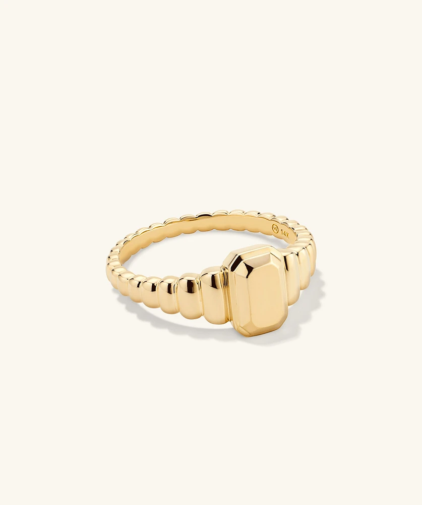 Charlotte Step Cut Signet Ring