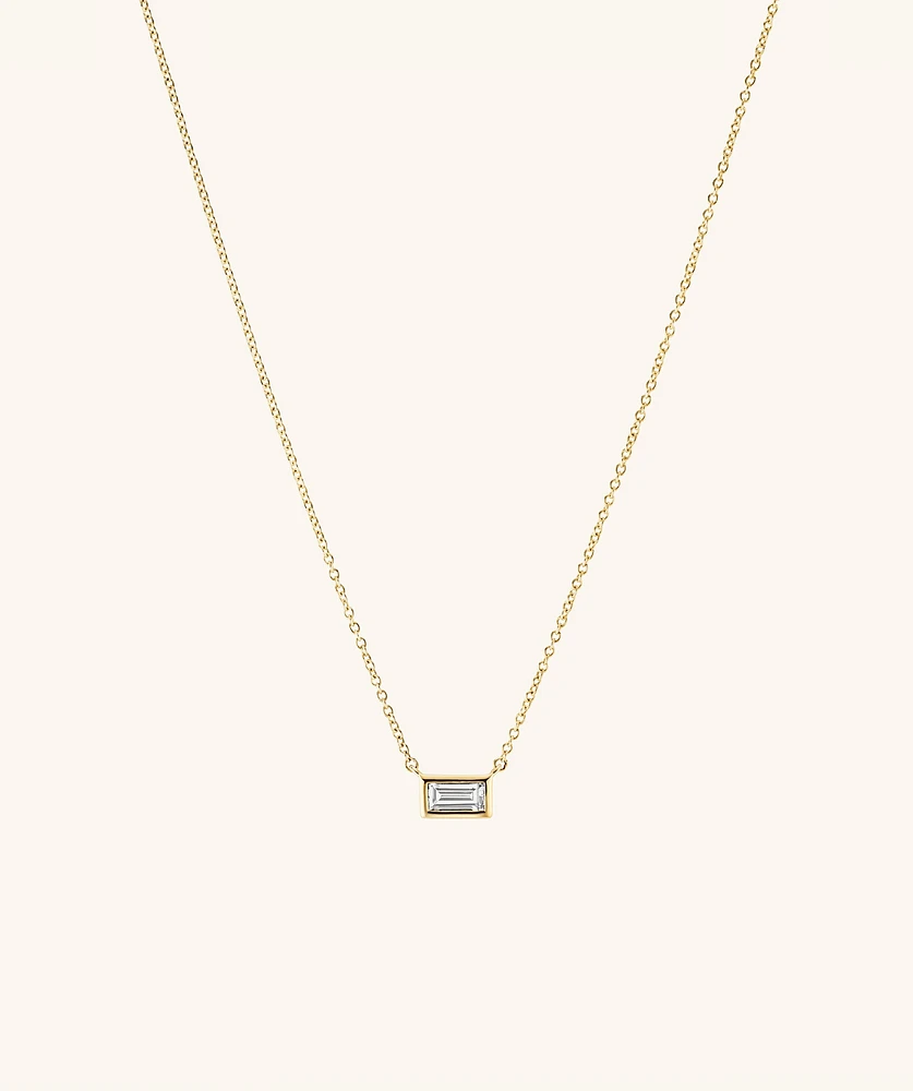 Lab Grown Diamond Baguette Necklace