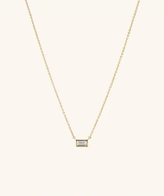 Lab Grown Diamond Baguette Necklace