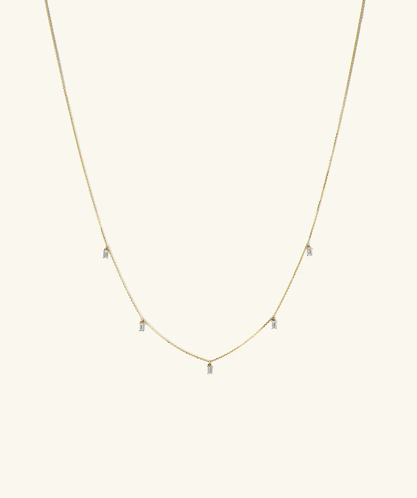 Baguette Lab Grown Diamond Station Necklace