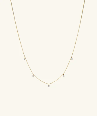 Baguette Lab Grown Diamond Station Necklace