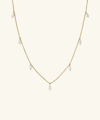 Tiny Pearl Station Necklace