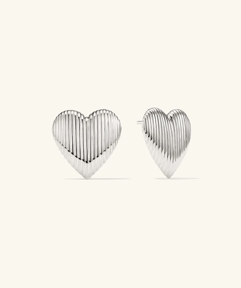 Big Puffy Heart Studs