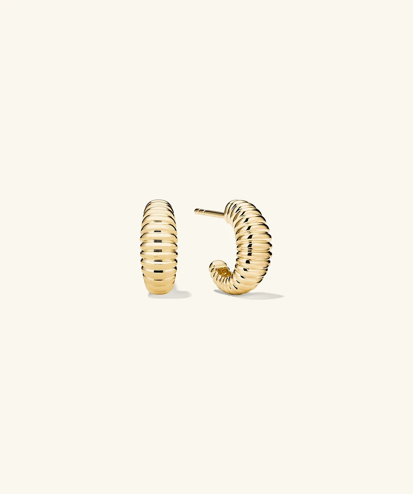 DÃ´me Texture Small Hoops