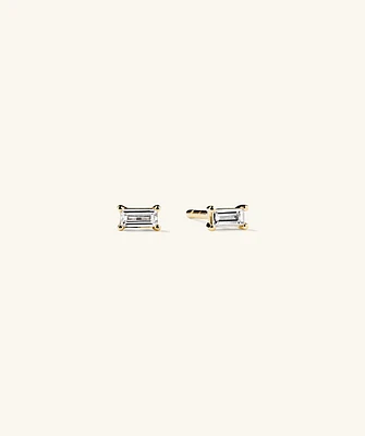 Mini Baguette Diamond Studs