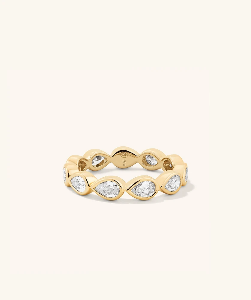 Lab Grown Diamond Pear Cut Bezel Eternity Band