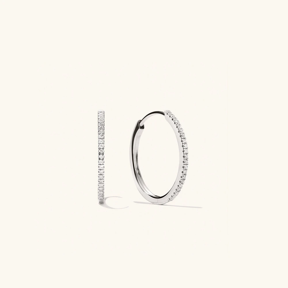 PavÃ© Diamond Medium Hoops