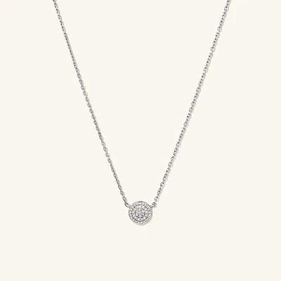 Large PavÃ© Diamond Round Necklace