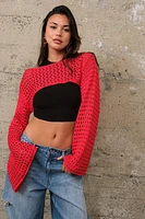 Red Knit Shrug Sweater