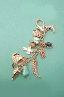 Purse Charm, Bag Charm Western Porcelain Cross Boot Cowboy Hat