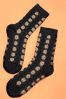 Floral Socks Daisy Textured Casual Women