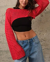 Red Knit Shrug Sweater