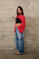 Red Knit Shrug Sweater