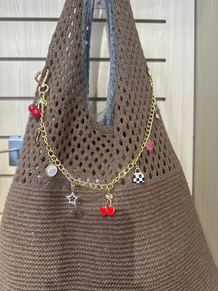 Gold Purse Charm With Cherries