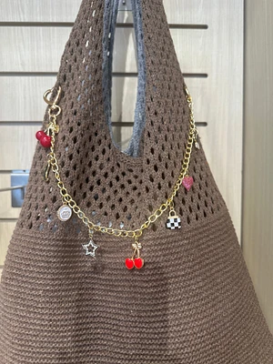 Gold Purse Charm With Cherries
