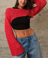 Red Knit Shrug Sweater