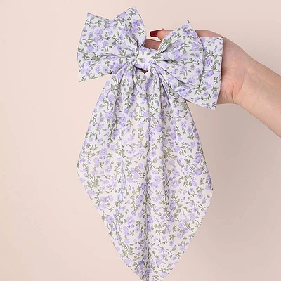 Hair Bow Clips Floral Ditsy Bow Ribbon
