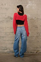Red Knit Shrug Sweater