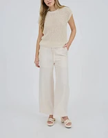 Crochet Top Short Sleeve BatWing Summer Sweater