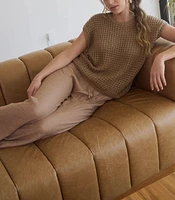 Crochet Top Short Sleeve BatWing Summer Sweater