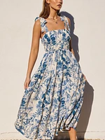 Porcelain Blue Dress - Perfect Flowing Spring Summer Dress - Wedding Guest Dress LAST ONE!