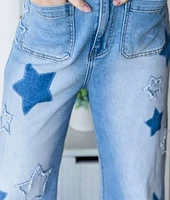 Patchwork Jean Jumpsuit Mineral Washed By Oil & Hali Star Printed Denim Clothing Flared Wide Leg