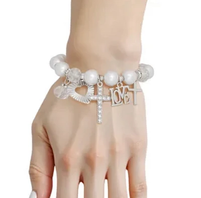 Pearl Charm Bracelets Grace & Glam Bead Religious