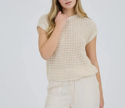 Crochet Top Short Sleeve BatWing Summer Sweater