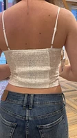 White Lace Up Crop Top Embroidered Eyelet Sleeveless