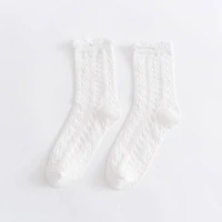 White Bobbi Socks With Hearts Flower Casual Socks